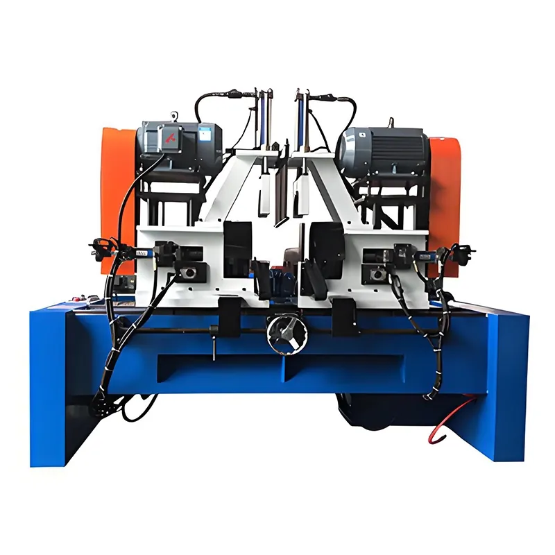 Double-head DC chamfering automotive shock-absorber tubing