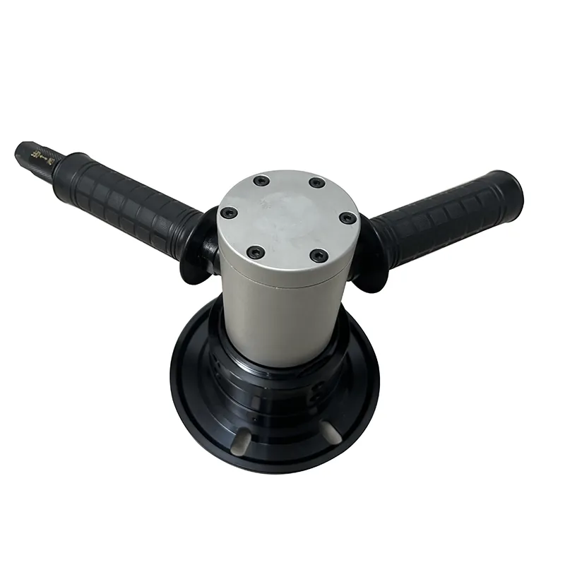 Twin-handle pneumatic chamfering machine, top view
