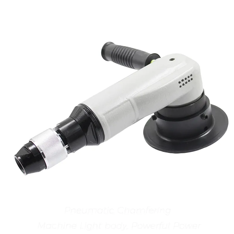 Single-handle pneumatic chamfering machine with collet chuck