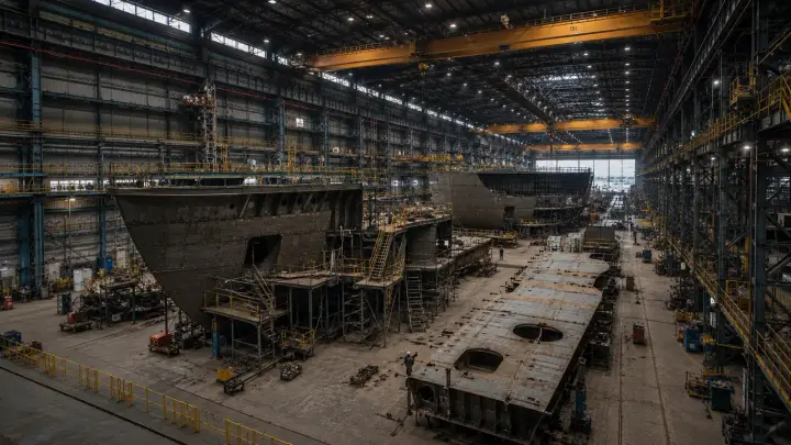 Shipbuilding on-site machining