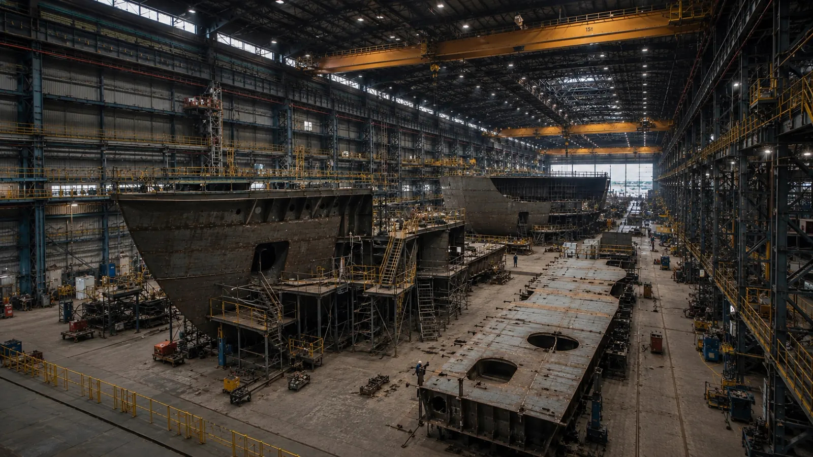 Shipbuilding on-site machining